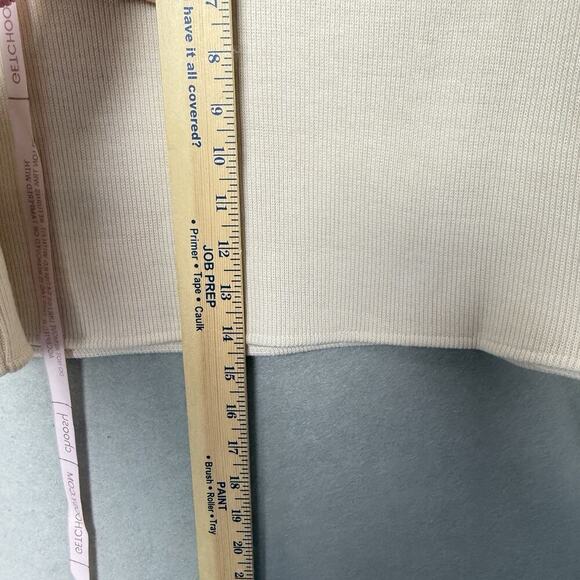 Choosy Elsa Cream Cropped Slouchy Slit Bell Sleeve Boxy Sweater Size Small New - Picture 9 of 10